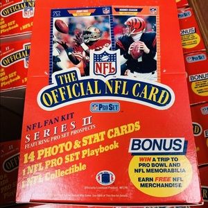 Vintage 1989 NFL Pro Set Series 2 Football cards 36 unopened wax packs